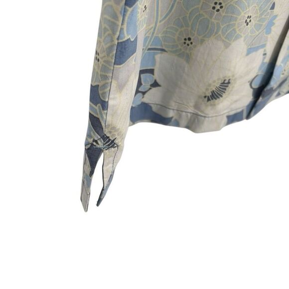 Tommy Bahama 100% Silk Original Fit Short Sleeve Hawaiian Shirt Blue Medium - Picture 8 of 8